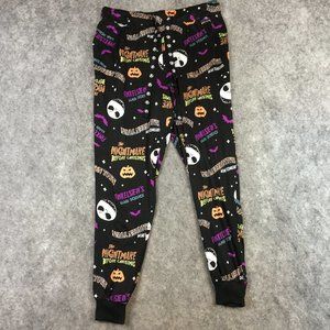 The Night Before Christmas Pants Size S 4 6 Pajama Bottoms Joggers Black Printed